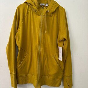NWT Athleta Triumph Hoodie Full Zip Jacket, Mustard Yellow 1X